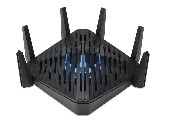 Acer Predator Router Connect 6 Tri-band 2.4GHz / 5GHz /6GHz, USB3.0 Type A | FTP/Samba, Ethernet | WAN 1 X 2.5Gbps, LAN 4 x 1Gbps (Game Port), LPDDR 1GB & 4GB Storage, Wifi 6E, black